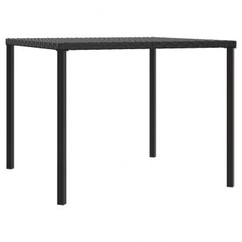 2-tlg. Garten-Essgruppe mit Kissen Schwarz Poly Rattan