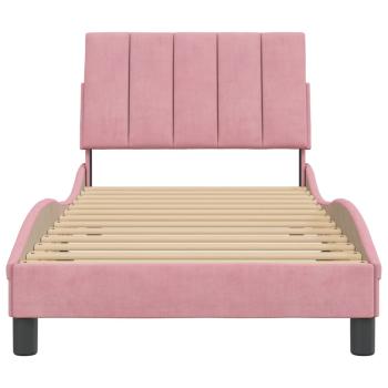 Bettgestell mit Kopfteil Rosa 80x200 cm Samt