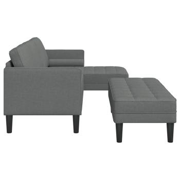 L-förmiges Sofa Set aus 2 Dunkelgrau Polyester