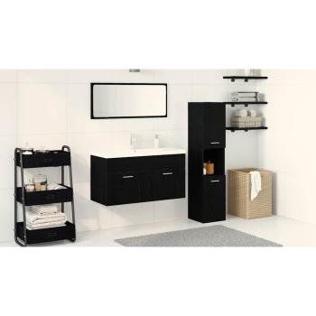 Badezimmermöbel-Set Set aus 3 Schwarz-Eiche Holzwerkstoff Slim