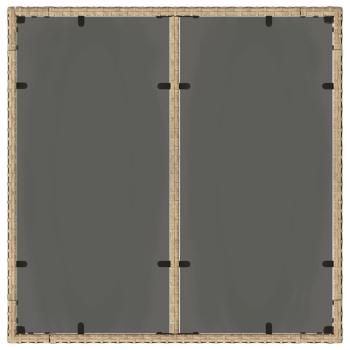 Set von 2 Beige Poly-Rattan 90 x 90 x 75 cm