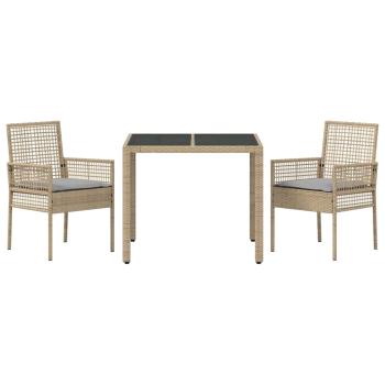 Set von 2 Beige Poly-Rattan 90 x 90 x 75 cm