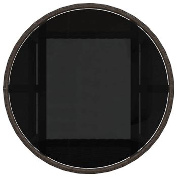 Esszimmermöbel Set 3-teilig Braun Rattan, Metall Robust
