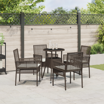 Essgruppen Set Set aus 5 Braun Poly-Rattan Langlebig