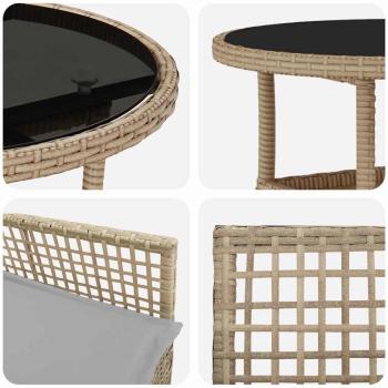 Essmöbelset 5-teilig Beige Poly-Rattan Langlebig