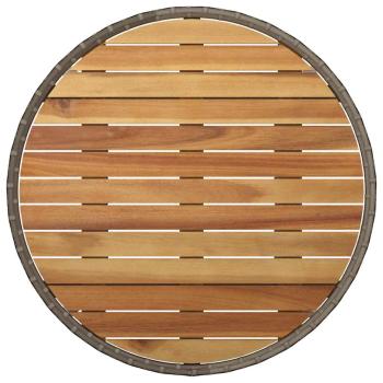Essmöbel Set 5-teilig Grau Rattan, Glas Langlebig Rund Modern