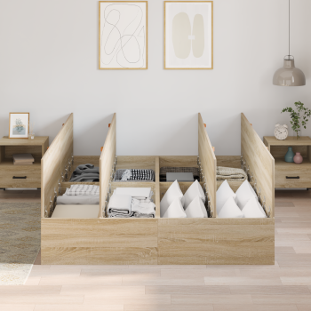 Bettgestell Sonoma Eiche Holzwerkstoff Doppel Langlebig