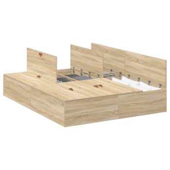 Bettgestell Sonoma Eiche Holzwerkstoff Doppel Langlebig