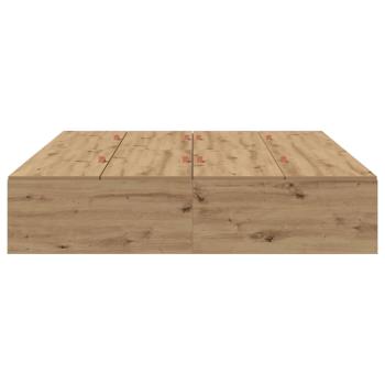 Bettgestell Artisan Eiche Furnierter Holzwerkstoff Doppel