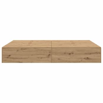 Bettgestell Artisan Eiche Furnierter Holzwerkstoff Doppel