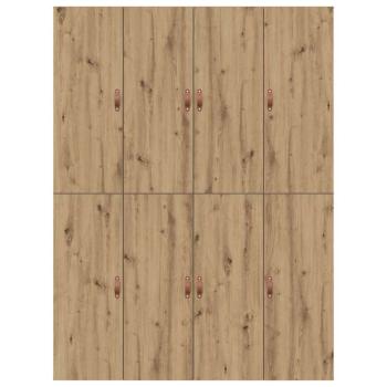 Bettgestell Artisan Eiche Furnierter Holzwerkstoff Doppel