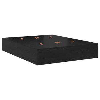 Bett mit Stauraum Schwarze Eiche Holzwerkstoff Voll/Doppel