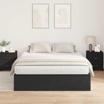 Bett mit Stauraum Schwarze Eiche Holzwerkstoff Voll/Doppel