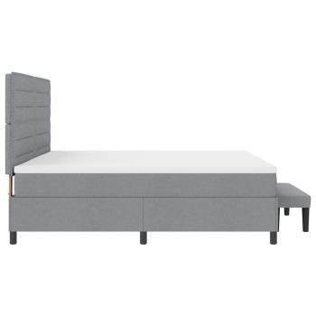 Bettgestell mit Matratze Set aus 2 Grau Stoff 200 x 200 cm