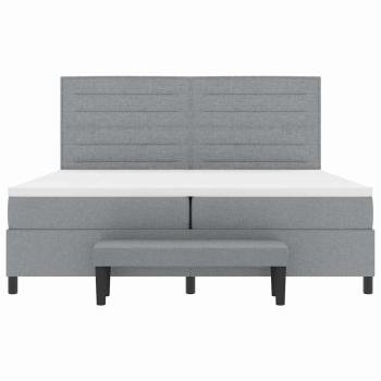 Bettgestell mit Matratze Set aus 2 Grau Stoff 200 x 200 cm