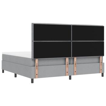 Bettgestell mit Matratze Set aus 2 Grau Stoff 200 x 200 cm
