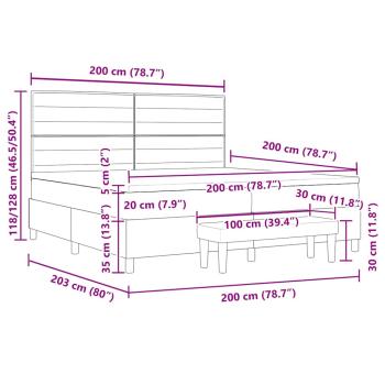 ARDEBO.de - Bettgestell mit Matratze Set aus 2 Beigefarben Stoff 200 x 200 cm