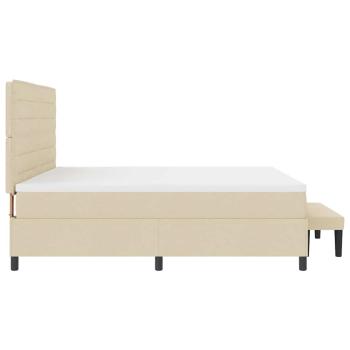 Bettgestell mit Matratze Set aus 2 Beigefarben Stoff 200 x 200 cm