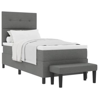 Bettgestell mit Matratze Set aus 2 Grau Stoff 100 x 200 cm Bank