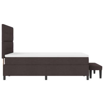 Bettgestell mit Matratze Set von 2 Weiß Stoff 140 x 190 cm