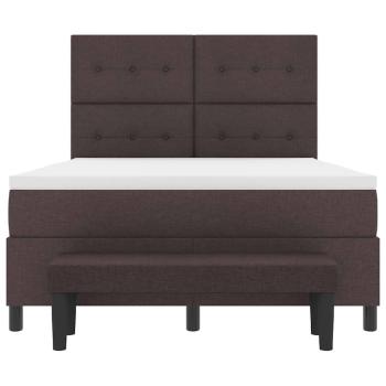 Bettgestell mit Matratze Set von 2 Weiß Stoff 140 x 190 cm
