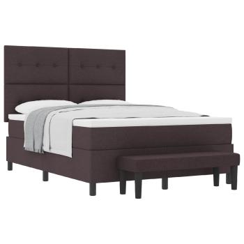 Boxspringbett mit Kopfteil Dunkelbraun 140 x 200 cm Stoff
