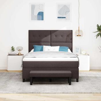 Boxspringbett mit Kopfteil Dunkelbraun 140 x 200 cm Stoff