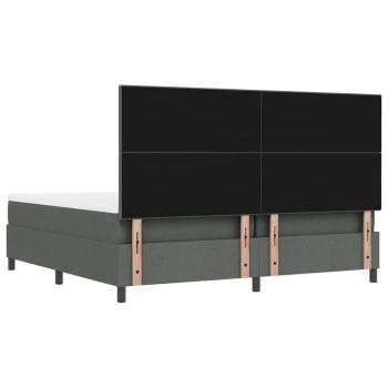 Bettgestell mit Matratze Set aus 2 Grau Stoff 200 x 200 cm Bett