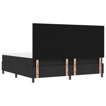 Bettgestell mit Matratze Set aus 2 Schwarz Stoff 200 x 200 cm