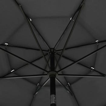 Sonnenschirm mit Aluminium-Mast 3-lagig Anthrazit 3,5 m
