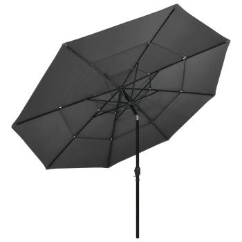 Sonnenschirm mit Aluminium-Mast 3-lagig Anthrazit 3,5 m