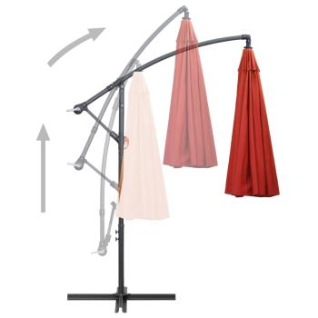Ampelschirm Terrakottarot 3 m Aluminium-Mast