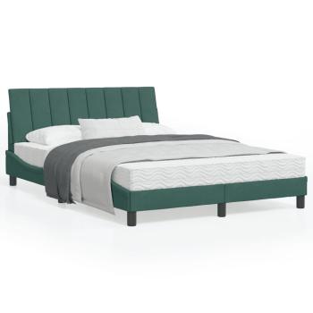 ARDEBO.de - Bettgestell ohne Matratze Dunkelgrün 140x190 cm Samt