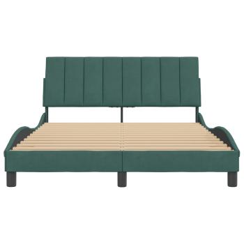 Bettgestell ohne Matratze Dunkelgrün 140x190 cm Samt