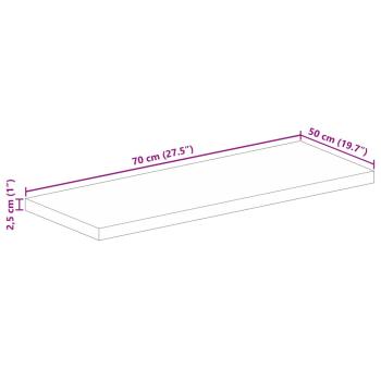 Tischplatte 70x50x2,5 cm Rechteckig Massivholz Akazie