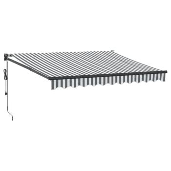 Markise Einziehbar Anthrazit und Weiß 3x2,5 m Stoff & Aluminium