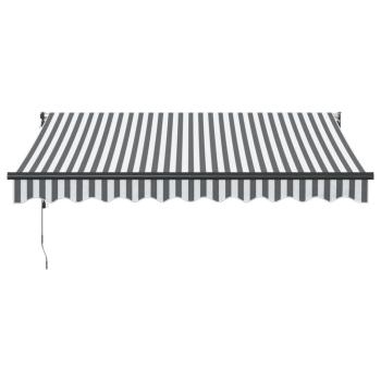 Markise Einziehbar Anthrazit und Weiß 3x2,5 m Stoff & Aluminium