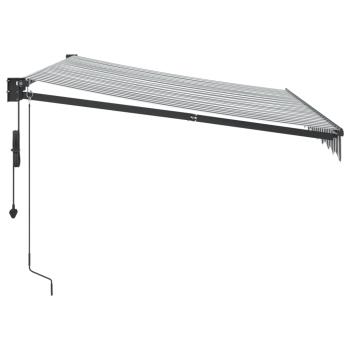 Markise Einziehbar Anthrazit und Weiß 3x2,5 m Stoff & Aluminium