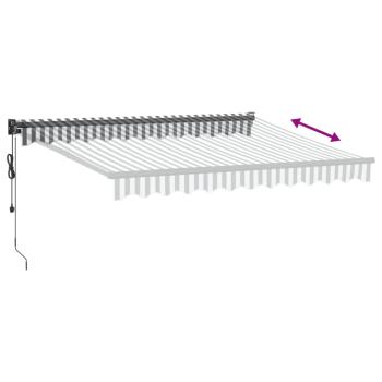 Markise Einziehbar Anthrazit und Weiß 3x2,5 m Stoff & Aluminium