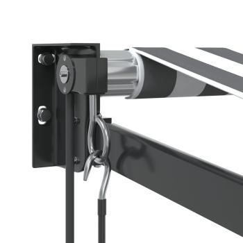 Markise Einziehbar Anthrazit und Weiß 3x2,5 m Stoff & Aluminium