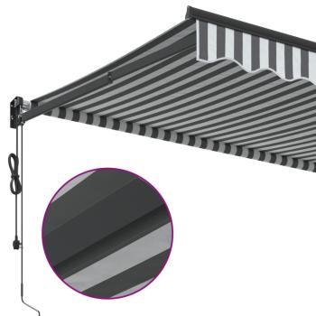 Markise Einziehbar Anthrazit und Weiß 3x2,5 m Stoff & Aluminium