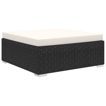 11-tlg. Garten-Lounge-Set mit Auflagen Poly Rattan Schwarz