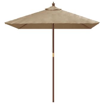 Sonnenschirm mit Holzmast Taupe 198x198x231 cm