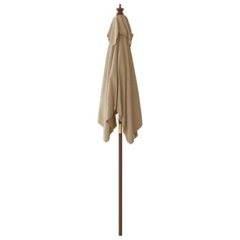 Sonnenschirm mit Holzmast Taupe 198x198x231 cm
