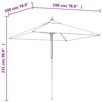 Sonnenschirm mit Holzmast Taupe 198x198x231 cm