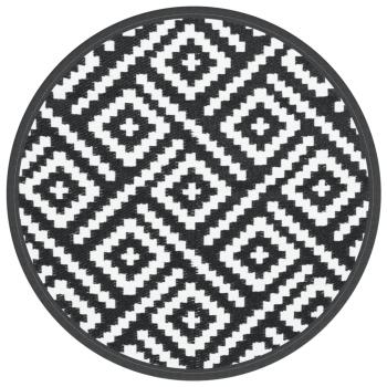 Outdoor-Teppich ARAKIL Weiß und Schwarz Ø200 cm PP