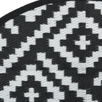 Outdoor-Teppich ARAKIL Weiß und Schwarz Ø200 cm PP
