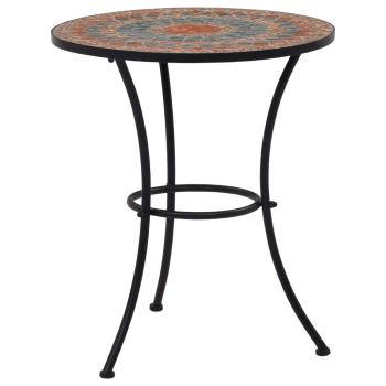 ARDEBO.de - Mosaik-Bistrotisch Orange/Grau 60 cm Keramik
