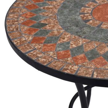 Mosaik-Bistrotisch Orange/Grau 60 cm Keramik