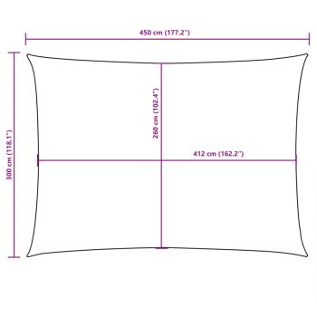 Sonnensegel Oxford-Gewebe Rechteckig 3x4,5 m Gelb